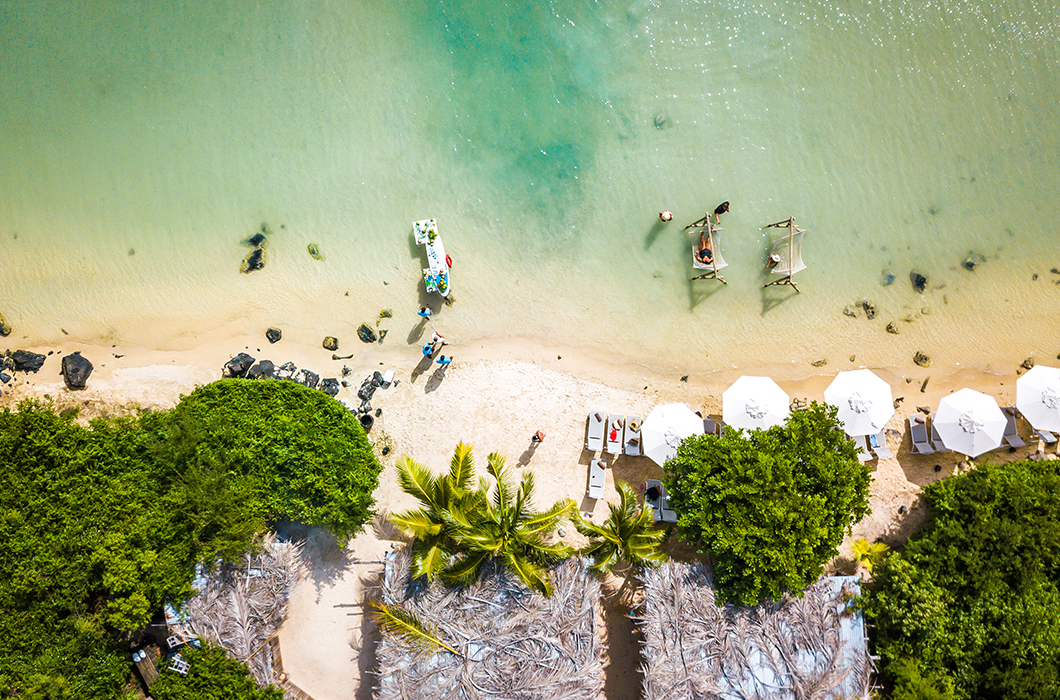 Relax on the beautiful beaches of Mauritius.